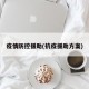疫情防控援助(抗疫援助方案)